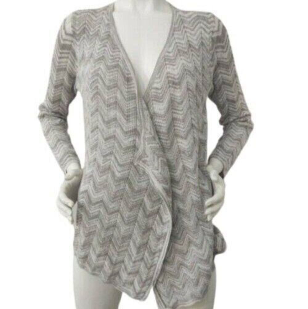 Chico's Large (2) Open Front Cardigan Sweater metallic Long Sleeve+ Matching Ves